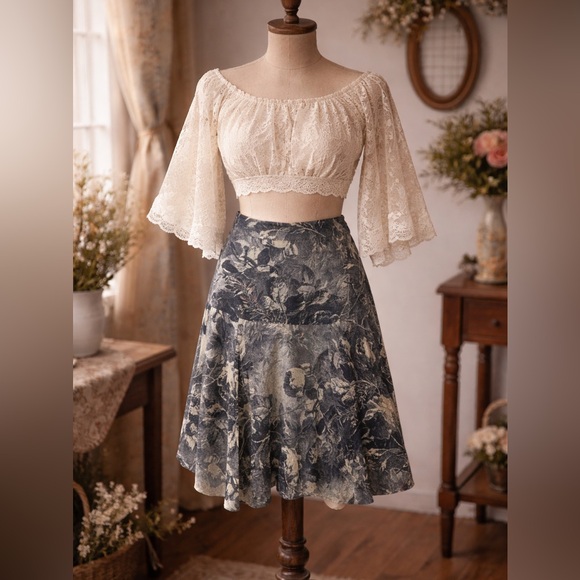 Dresses & Skirts - Robert Chimenti Dezani, rose print, fairy grunge, skirt